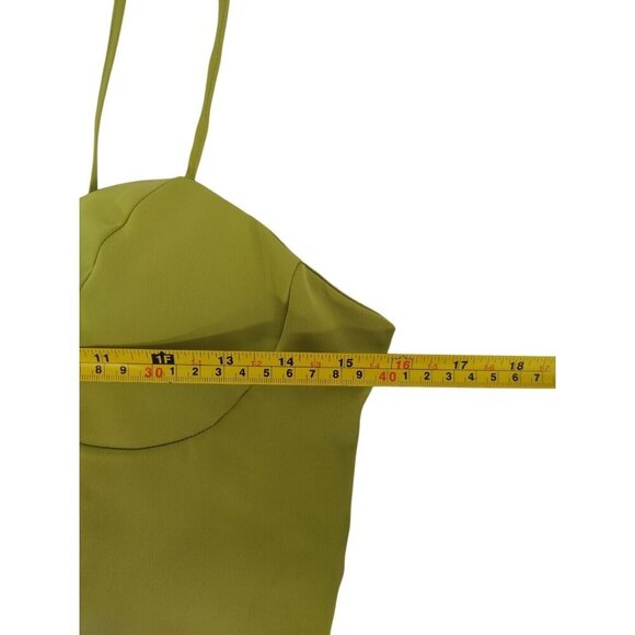 Sincerely Jules Lime Green Smocked Back Crop Top W/ Adjustable Straps, NWT - Picture 6 of 7